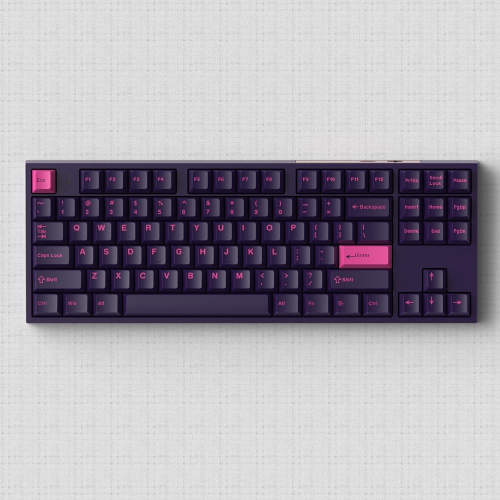 Purple Dye-sub Keycaps, 163 Keys Cherry Profile, Double Shot Keycaps Set, Custom Key caps for MX Switches Mechanical Keyboard(Rhythm)
