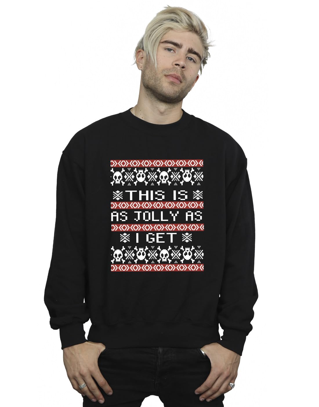 Absolute Cult Christmas Men's Jolly As I Get Sweatshirt Black XXXXX-Large
