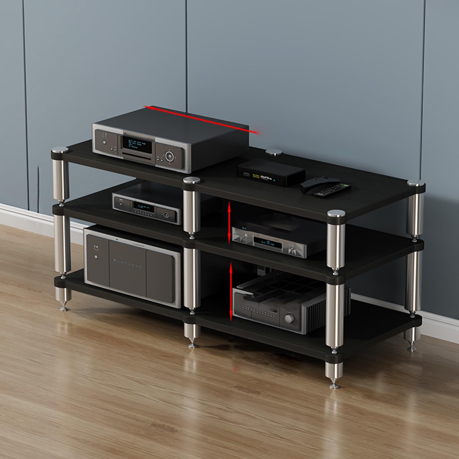 Ste Rack, Ma STO Cabinet, Rack AV d'angle 2/3/4 Niveaux, Tour de Rack, Tour de Rack Mobile pour lecteurs multimédias, Rack de Rangement pour Contenu multimédia, Rack pour Consoles de Jeux VI