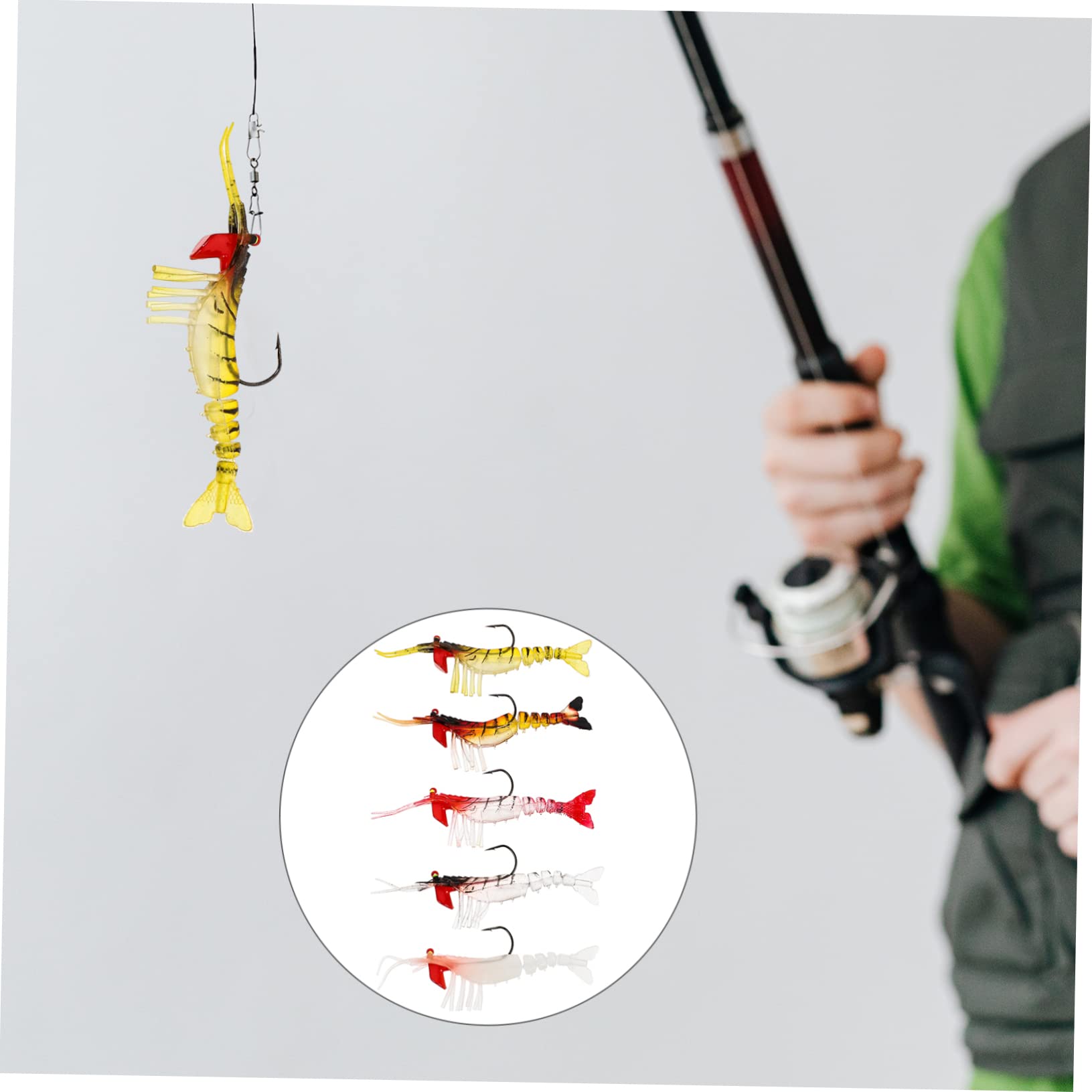 Supvox Bionische Garnelen Bass Lockt Gefälscht Rigs Fangen Künstlich Fisch Lockt Anlage Fallen Bausatz Catfishing Klemmbausteine Bionische Angelköder PVC