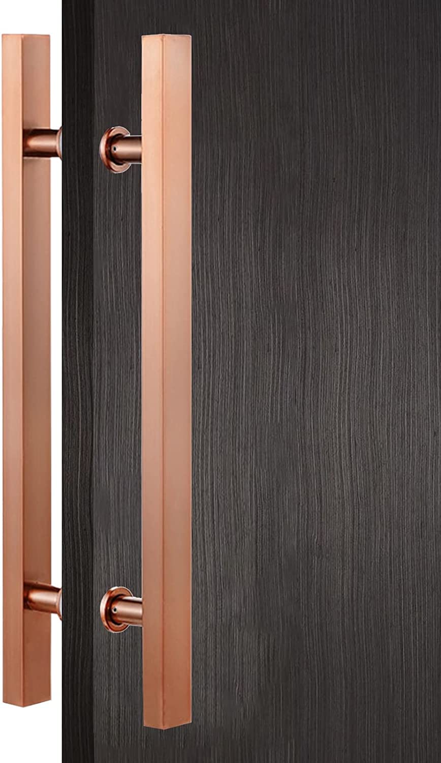 Niusabou Rose D Door Handle Barn, Square H Push Pull Door Handle Double Sided Multicolor Multiple Sizes(,60Cm/24In)