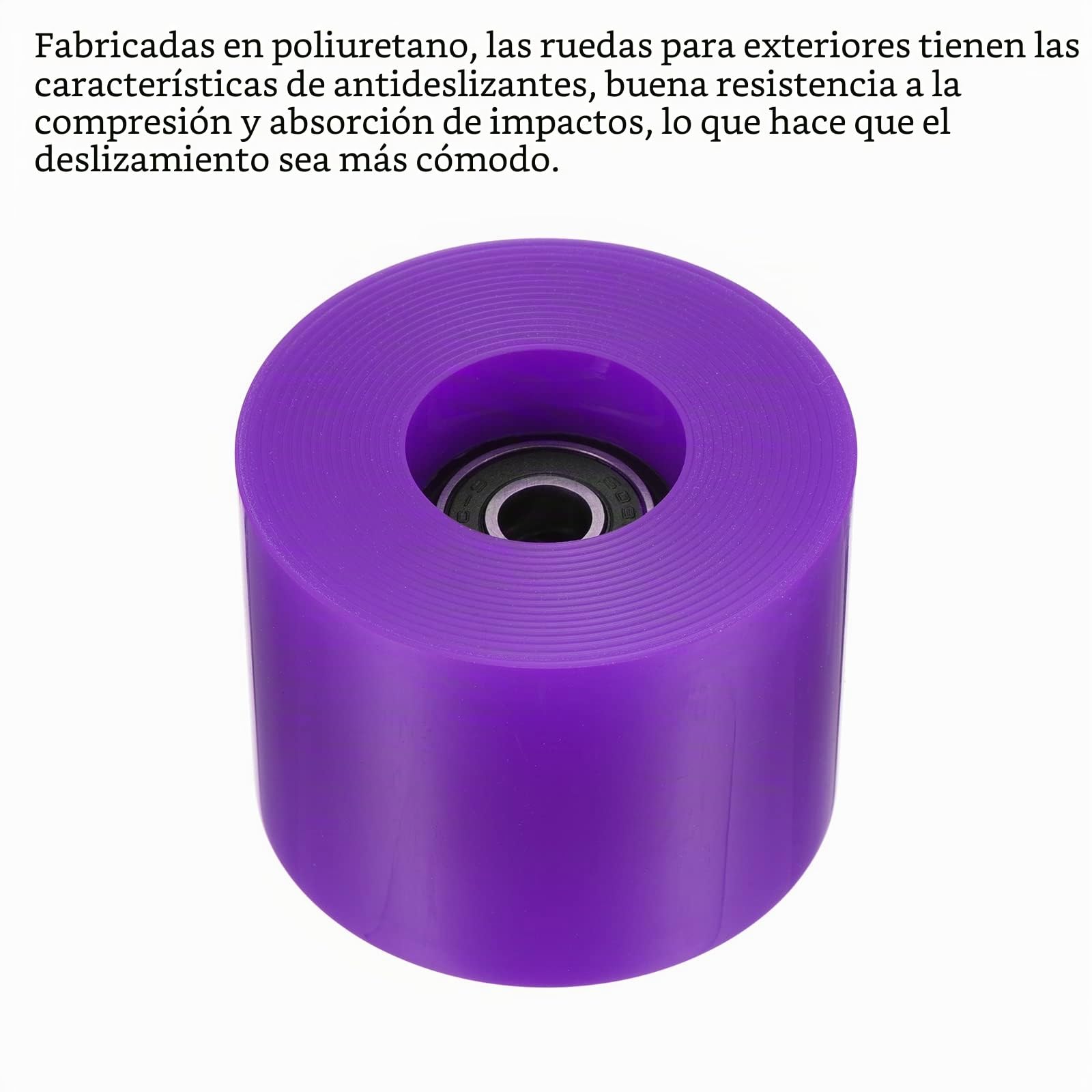 PATIKIL 60mm Longboard Ruedas con Rodamientos ABEC-9, 4 Paquetes Calle Ruedas para Patinetas Crucero Rueda Repuesto 80A, Violeta Negro