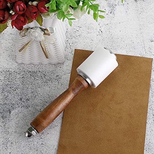 Btsky® Wooden Handle Nylon Hammer Leathercraft Carving Hammer Sew Leather Cowhide Tool Kit #TOP6