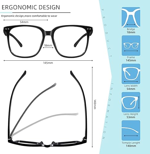 Miniatura 6 de DTIUGUTAE Gafas redondas con bloqueo de luz azul para mujeres y hombres, antirreflejos, reducen los lentes para computadora