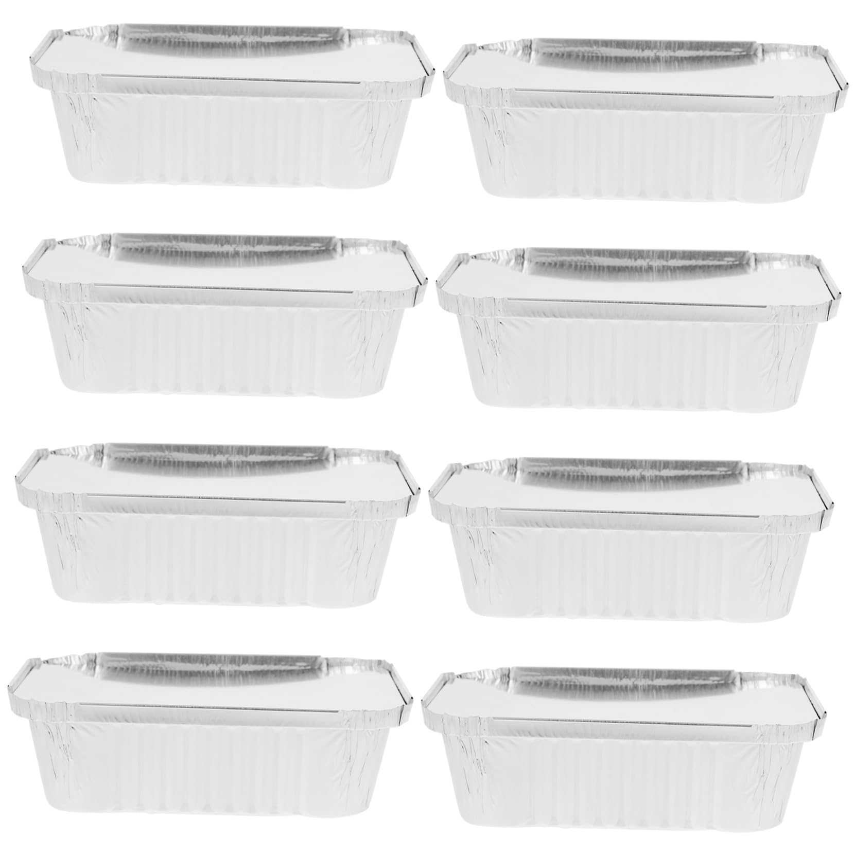 PRETYZOOM Lot de 50 Barquettes en Aluminium 600ml, Argenté, Résistantes aux Hautes Températures, Multifonctionnelles, pour Barbecue et Cuisson