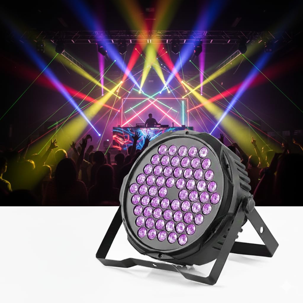 60LED Stage PAR Light | Multi-Color RGB DJ Disco Light for Party, Concert, Wedding & Event Lighting | DJ Light | Disco Light | Party Light | (60LED-DJLIGHT)-image-4