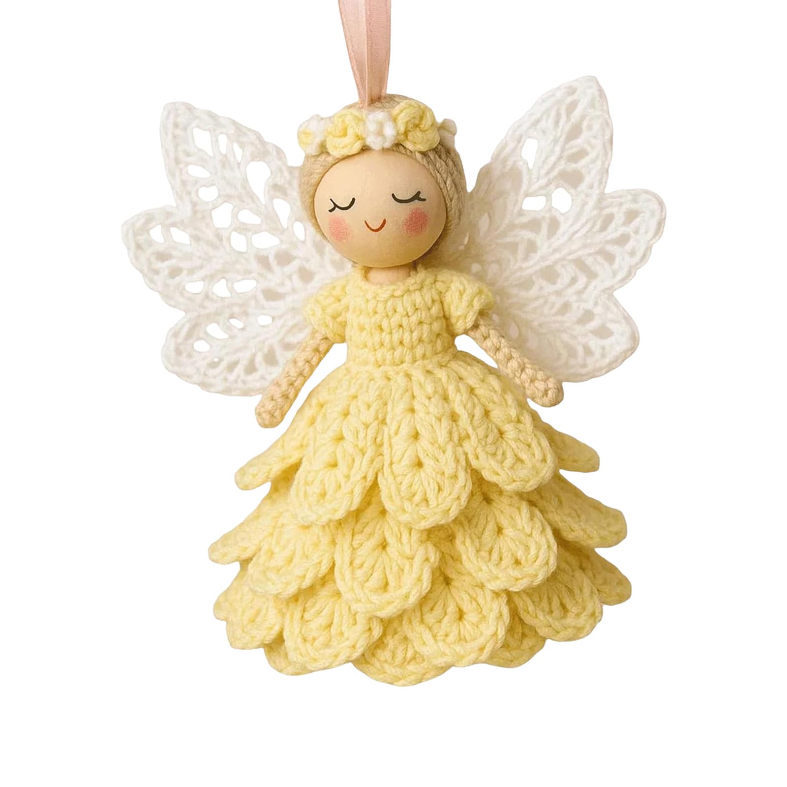 Xinsheinelry Crochet Christmas Girl Set for Home Decoration with Step-by-Step Tutorial Instruction Crochet Hook Yarn Holiday Hanging Decoration