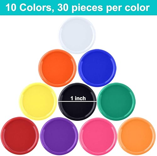 Miniatura 10 de Coopay 300 discos de plástico para contadores de aprendizaje, discos de conteo de fichas de bingo para práctica de matemáticas y fichas de póquer, 1