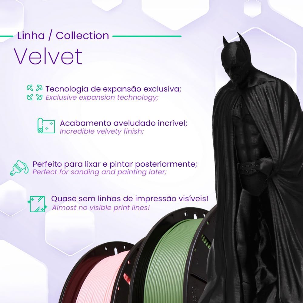 Filamento PLA Vermelho Velvet Premium 1Kg - Efeito Fosco - Voolt3D Oficial