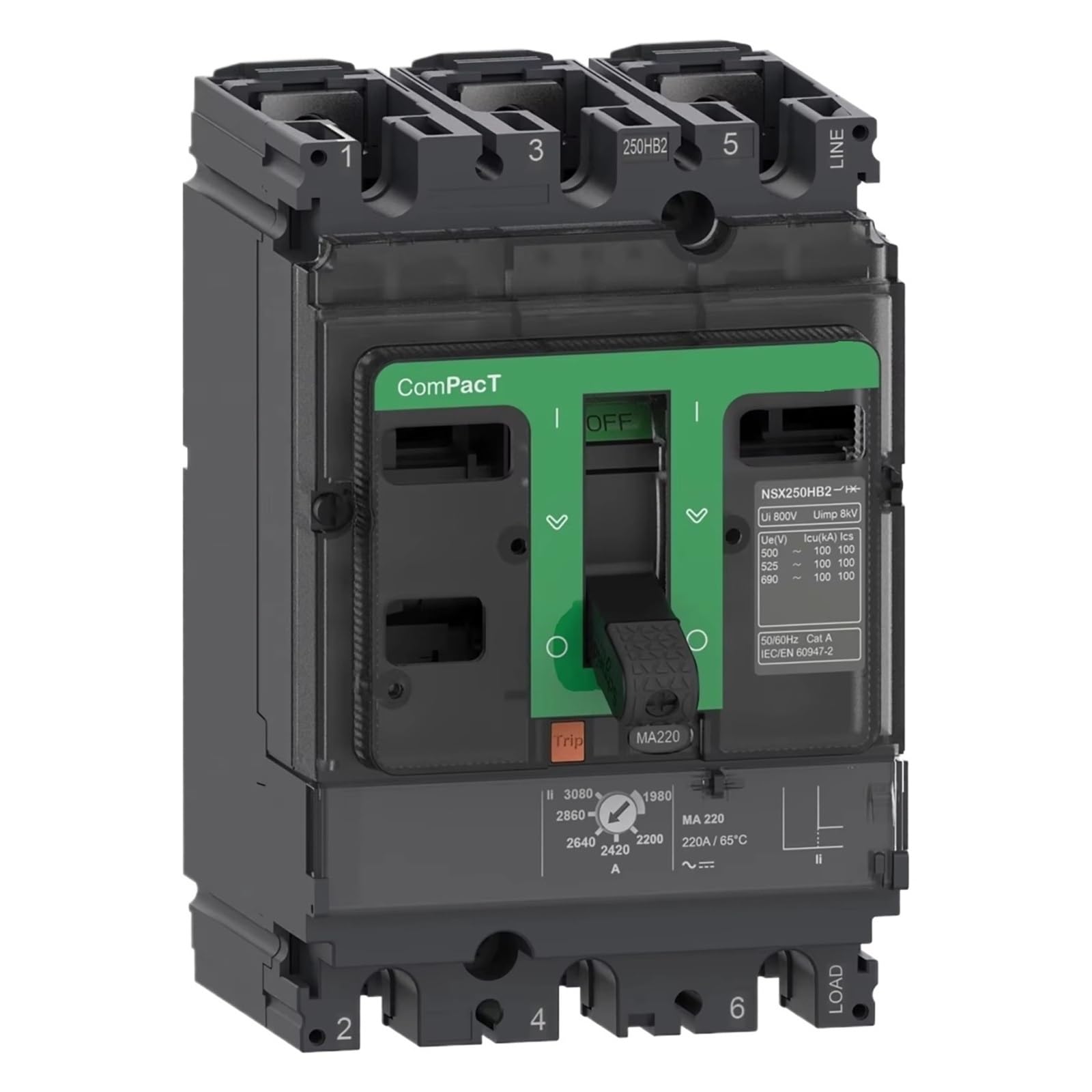 TYEXCZARF Circuit Breaker 63A 200A 3P 250A 400A 800A 1600A 4P Compact Circuit Breaker(50A,3P)