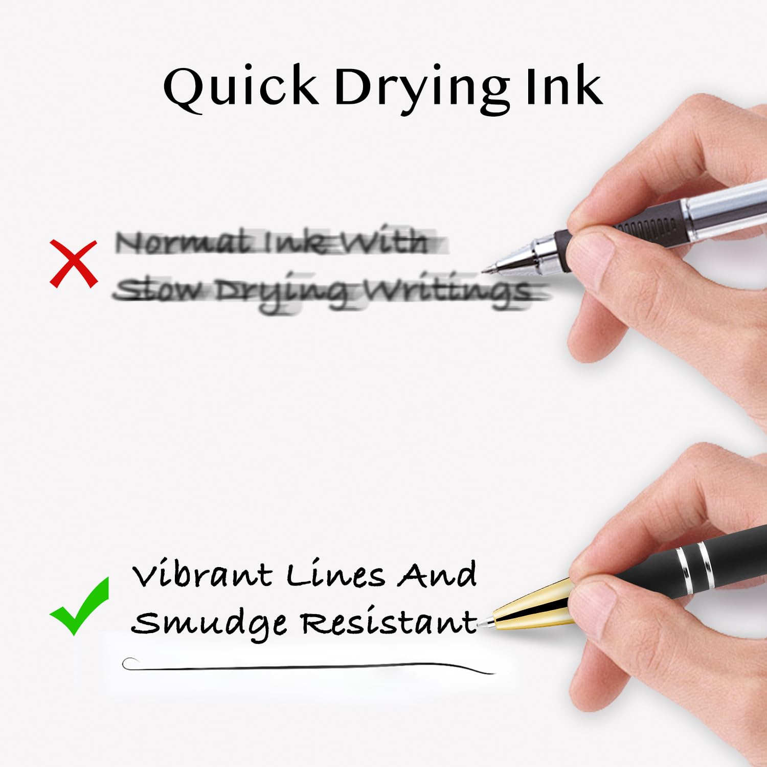 LINFANC 12 Pack Black Gold Ballpoint Pen with Stylus Tip 1 0 mm Black Ink Smooth Writing Pens — view 5