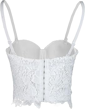 Amazon.com: ELLACCI Women's Floral Lace Bustier Crop Top Gothic