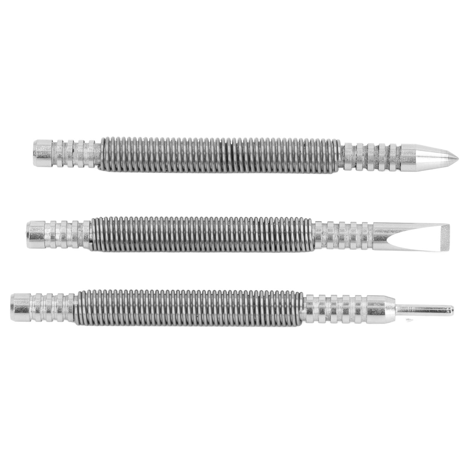 Juego de Clavos con Resorte de Acero Al Carbono, Juego de Clavos de Choque de 3500PSI, Herramienta de Contrapunzón para Madera, Metal y Vidrio, Herramientas Profesionales, 3 Piezas