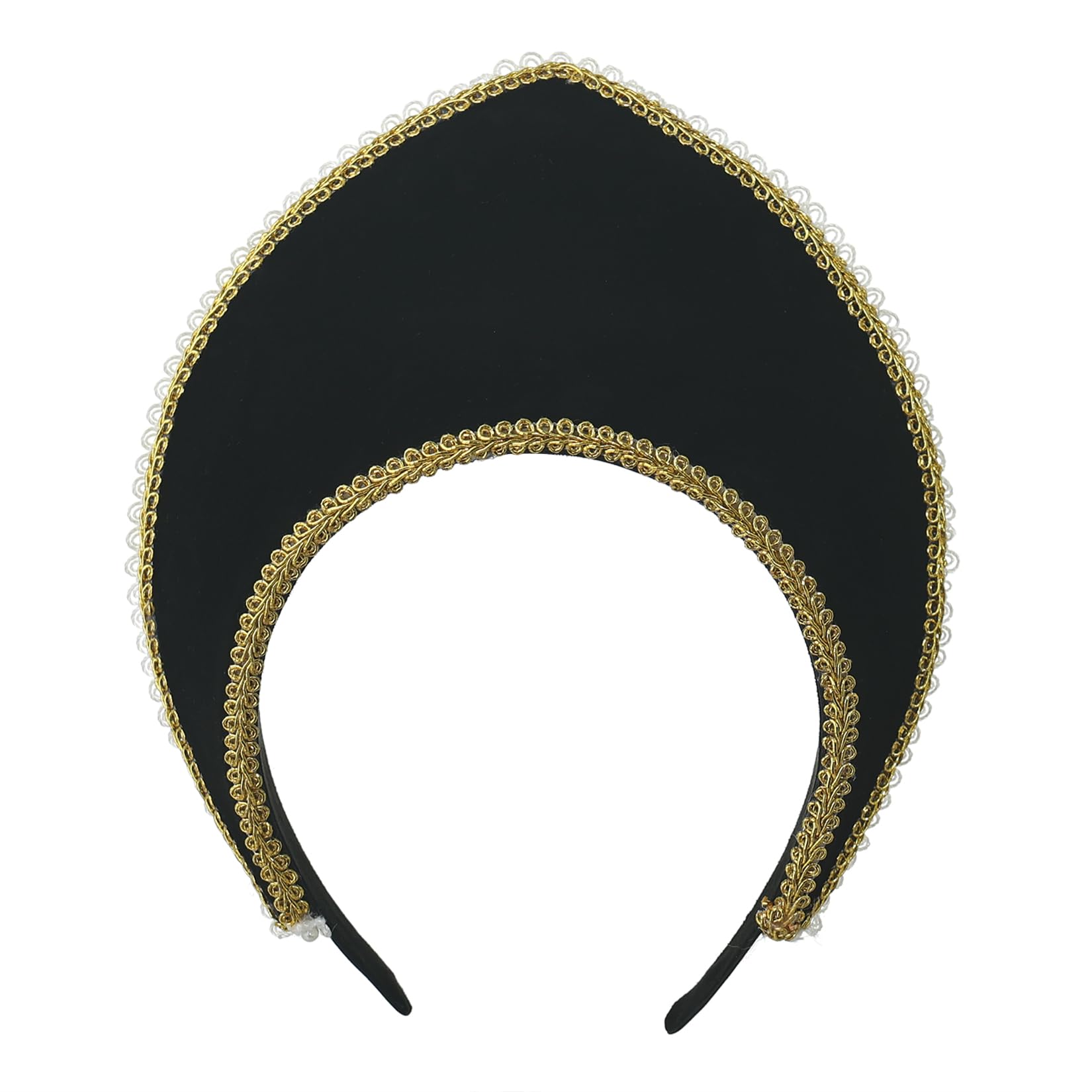 BPURB Women's Tudor Headband Renaissance Anne Boleyn Hat Elizabethan Headwear Halloween Costumes (Height:11.5cm/4.53 inch) - Image 2