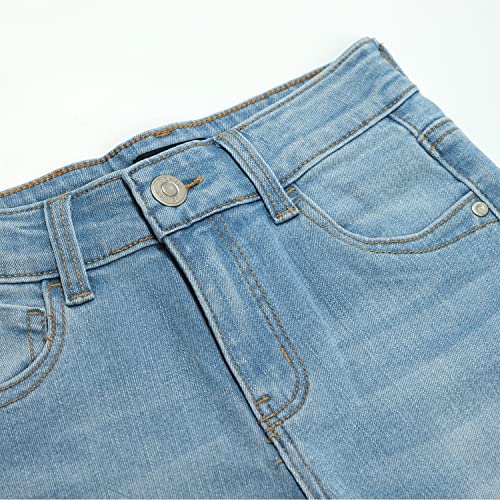 KIDSCOOL SPACE Girls Flare Jeans,Little Big Girl High Stretch Wide Leg Denim Pants3