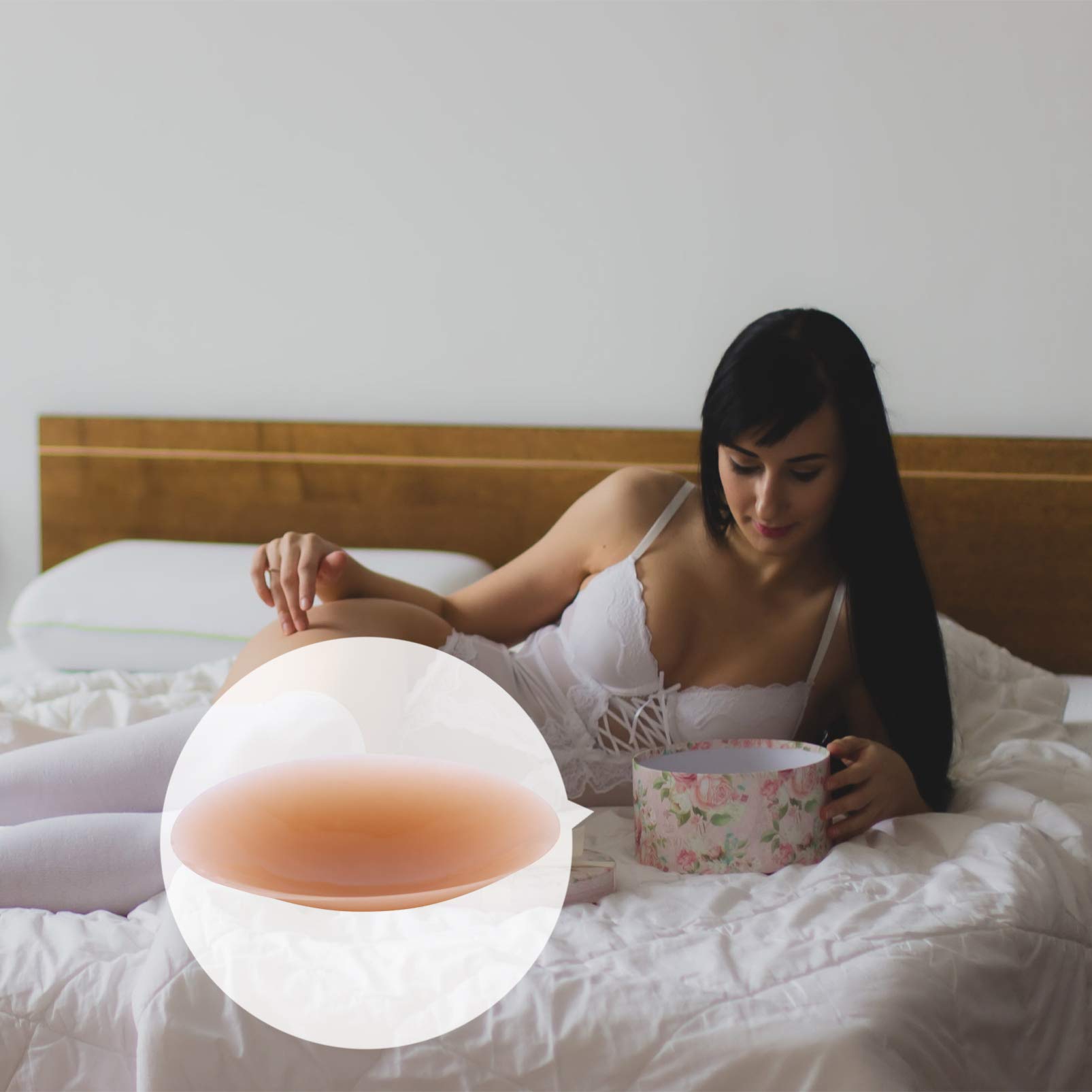 LIFKOME Breast Stickers for Women Breast Pads Covers Pasty Safe Silicone Material Easy to Wear Stay in Place Light Brown