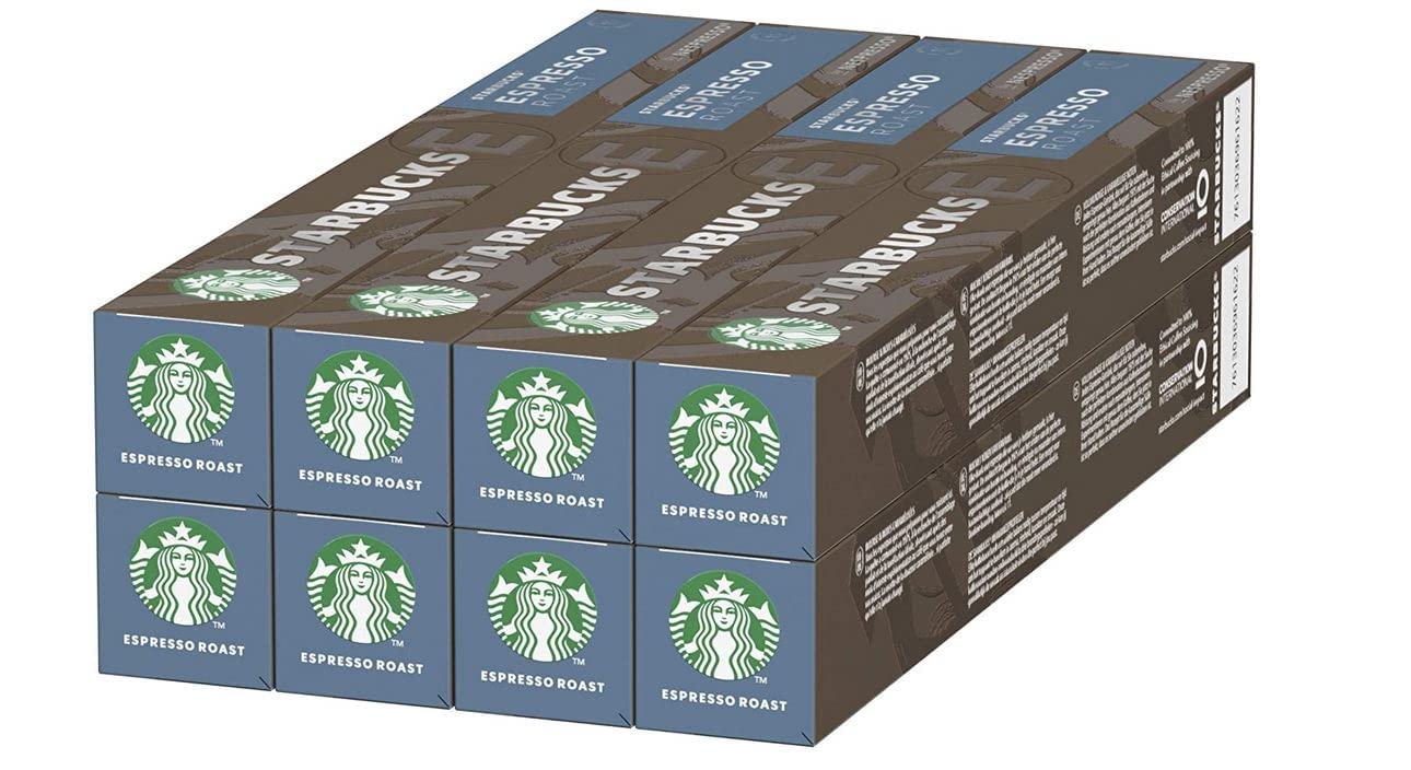 STARBUCKS Espresso Roast By Nespresso Caffè, 8 confezioni da 10 capsule (80 capsule) Espresso Dark 10 Unità (Confezione da 8)