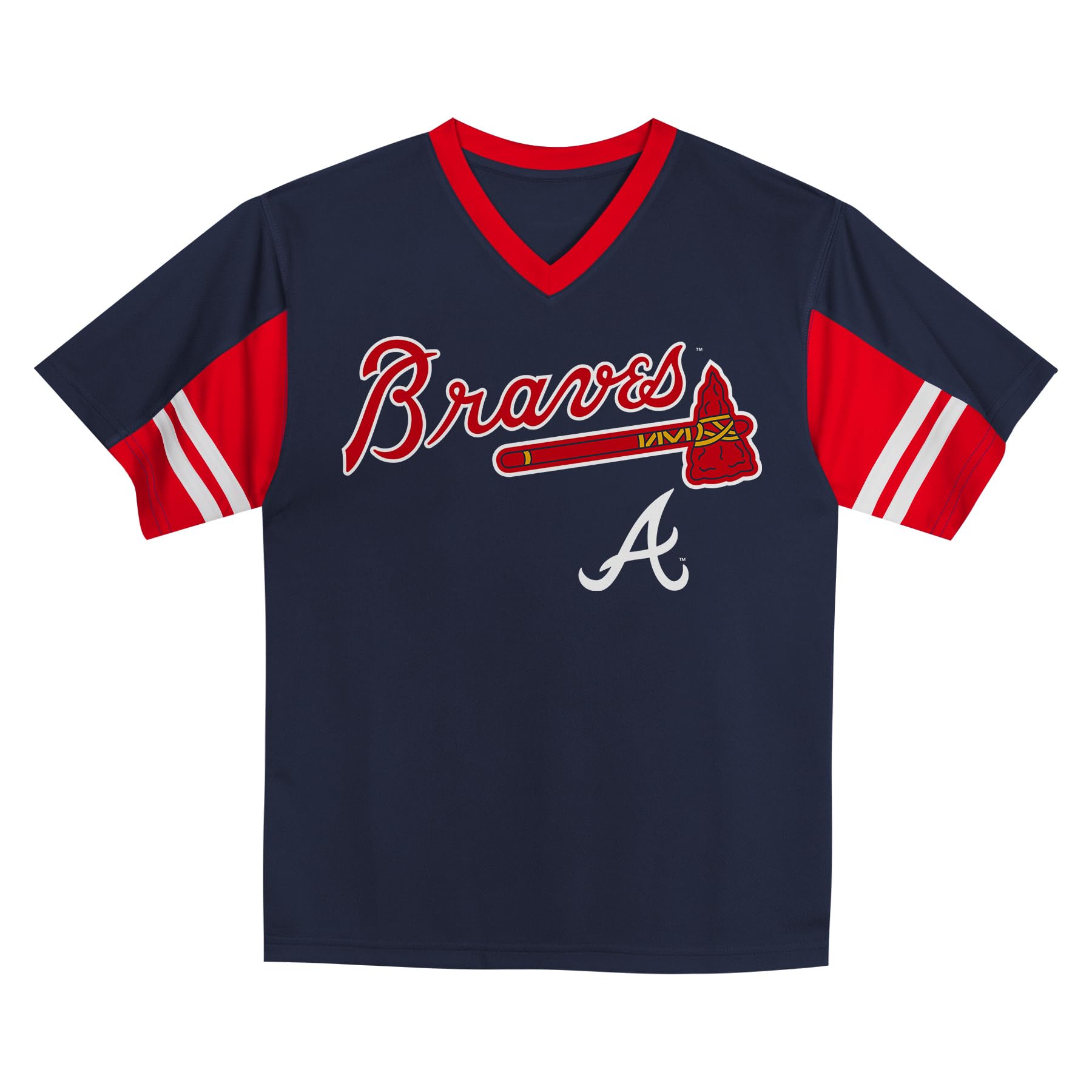 MLB Toddler 2T-4T Officially Licensed Team Color Primary Logo Baseball Fashion Top V-Neck Jersey — view 14
