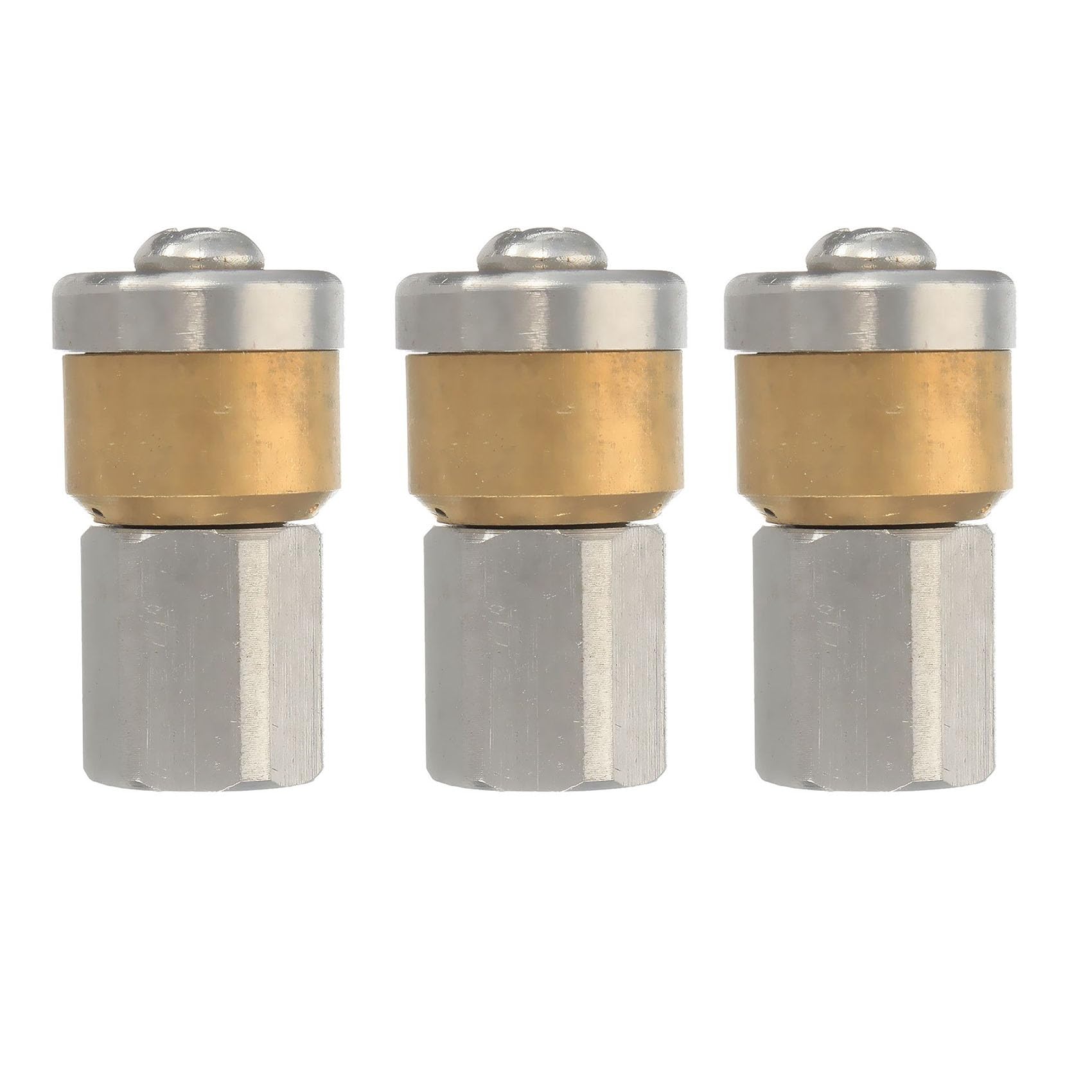 Jnchdghwa Women's Gray&Gold 3X Steel Pressure Washer Drain Sewer Cleaning Pipe Jetter Rotary Nozzle 3 Jet 1/8 Inch F