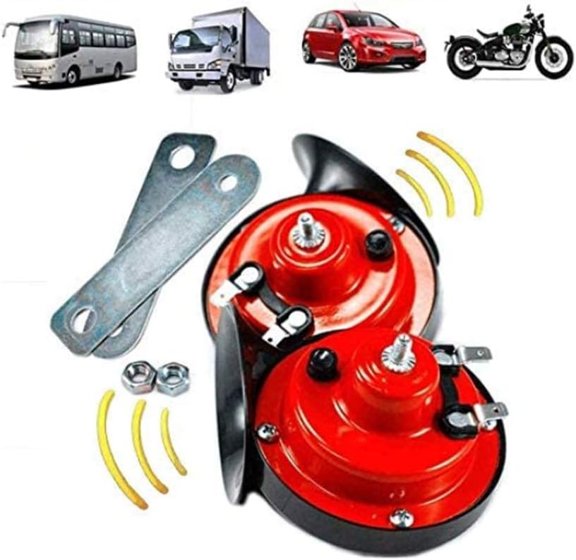 12V Train Horns for Trucks, Electric Snail Horn Waterproof Horns Kit Super Loud for Car Motorcycle Truck Boat (2 pcs)