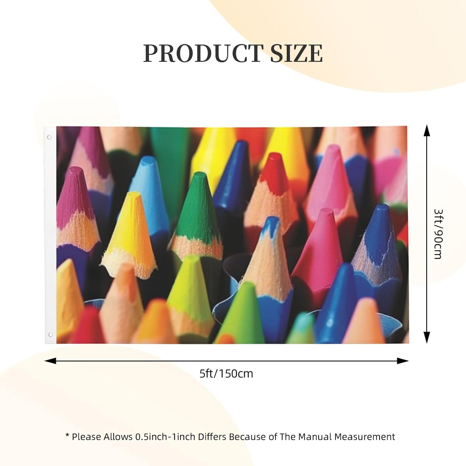 Crayons Flag for Outside Double Sided, 3x5 FT image 3