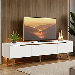 Rack para Tv até 75 Polegadas Madesa Brest 2 Portas 1 Gaveta Branco