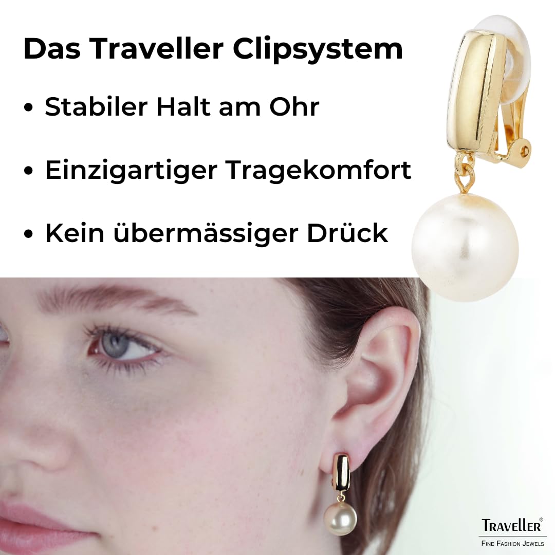 Traveller Ohrclip Hänger - Damen - 12mm Perle