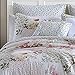 Laura Ashley - Queen Comforter Set, Reversible Cotton Bedding, Includes Matching Shams with Bonus Euro Shams & Throw Pillows (Ailyn Pink, Queen)