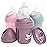 Herobility Double Anti-Colic Baby Bottles - 5 fl oz/140ml - 4-Pack - Multicolor - White, Gray, Pink, Hawthorn Rose