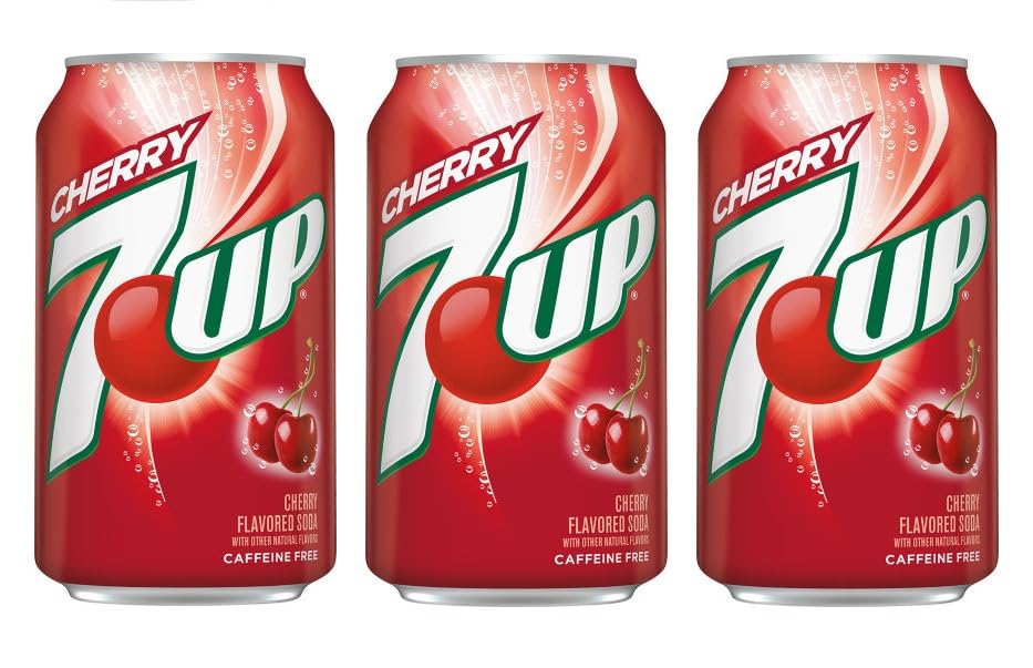 7UP Cherry Refreshing Taste of Sparkling Lemon & Lime With a Twist of Cherry Soda Offers a Unique, Balanced Cherry Taste That Will Leave You Feeling Refreshed 355ml Pack Of 3