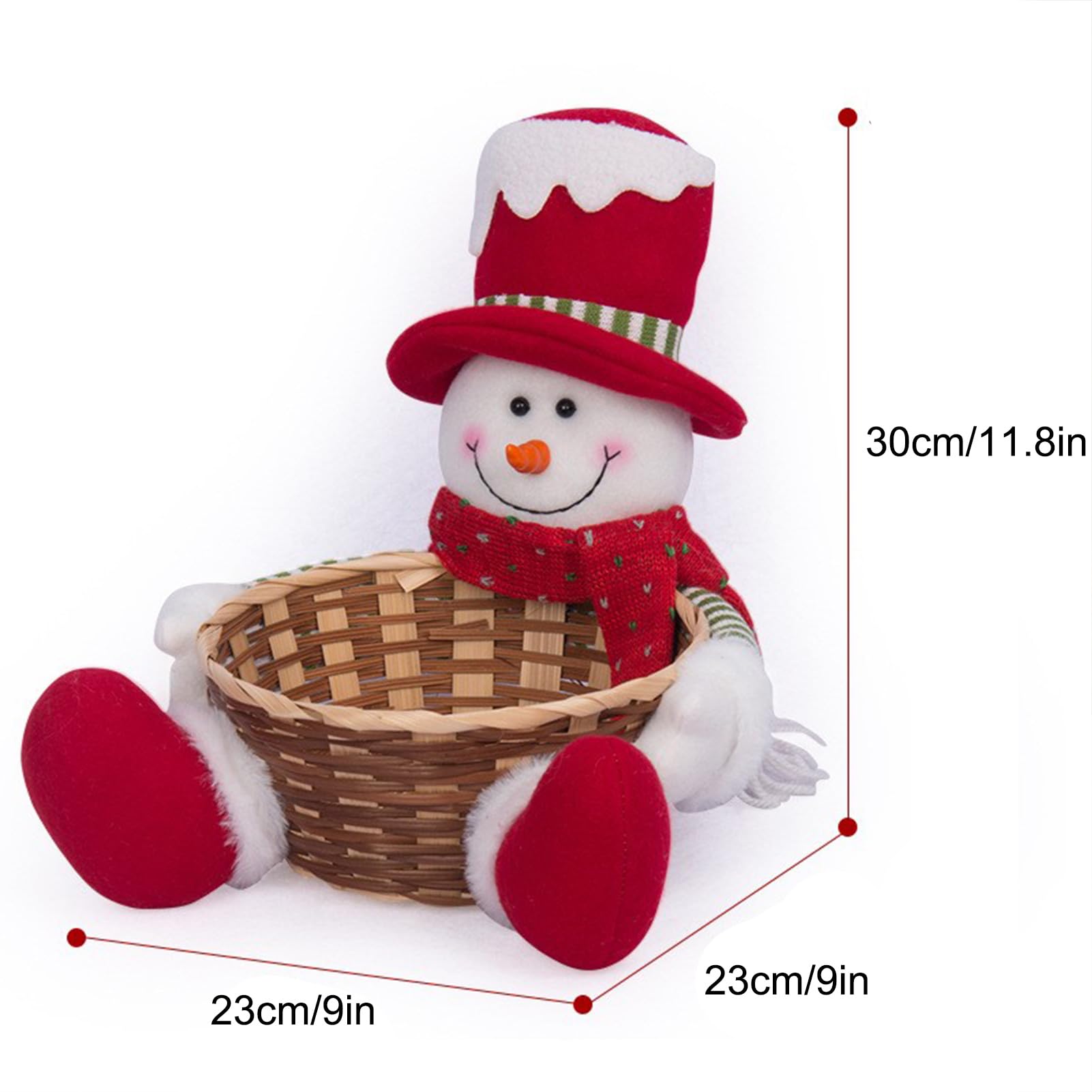 Fonzci Christmas Candy Storage Basket,Christmas Snowman Candy Basket,Christmas Candy Woven Basket,Christmas Candy Holder Basket,Christmas Candy Bowl Candy Dish for Table Desk Decor Present(#2)