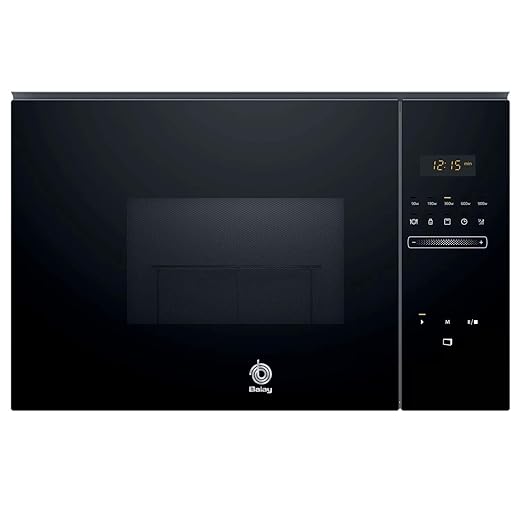 Balay 3CG5175N0 - Microondas integrable Serie Cristal, Capacidad 25 litros, Con Grill, Color Negro