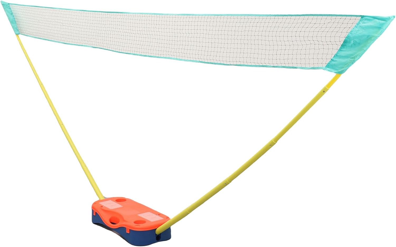Portable Badminton Net Set 13.1ft with Storage Base, Easy Setup, Indoor Outdoor Family Game, Blue Orange - Quick Assembly, Durable Materials, Ideal for Backyard Sports
