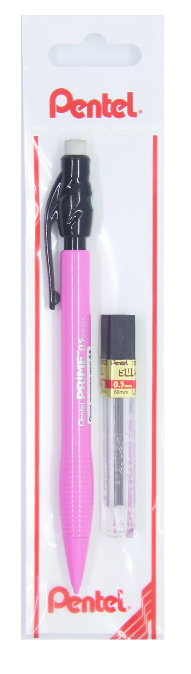 Pentel 0.5 mm PRIME Plastik Gövdeli Versatil + 12'li Yedek Uç Set PEMBE