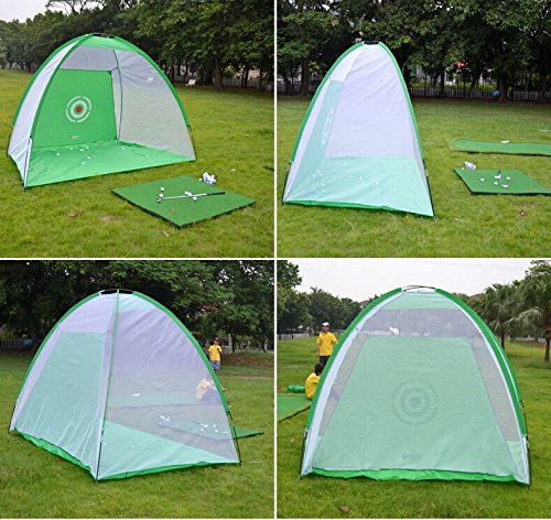 9.8Ft Golf Hitting Nets with One Free 4.1 x 3.2 Ft Hitting Mat (Green)