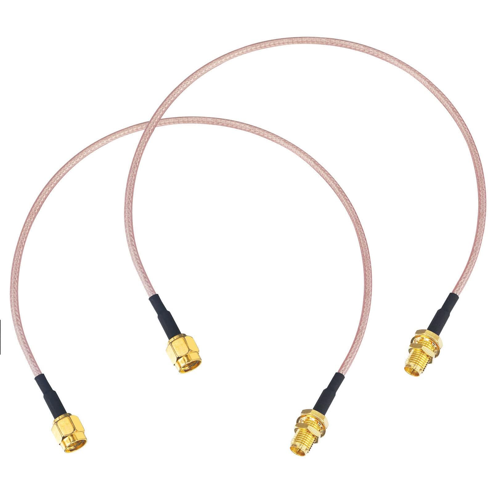 Boobrie 2-Pack RPSMA Coax Cable RG316 RP-SMA Male to RP-SMA Female Bulkhead Mount Coaxial Cable 12inch 30cm WiFi Antenna Extension Jumper Pigtail for WiFi Router Security IP Camera