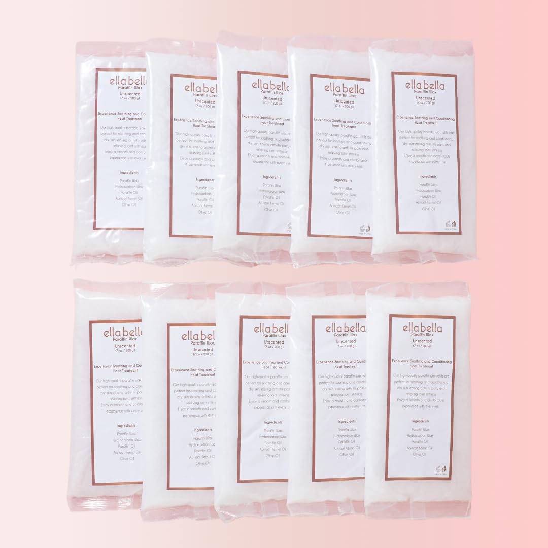 ELLA BELLA® Paraffin Wax Refill Unscented • Therapeutic Hand & Foot Wax for Paraffin Bath • Deep Moisturizing & Soothing Relief • Compatible with our Wax Machine