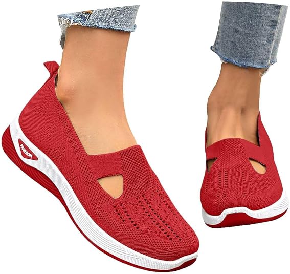Scarpe Ortopediche Donna Slip-On – Leggere, Traspiranti E Antiscivolo, Con Suola In Gomma, Perfette Per Camminare, Casa E Ginnastica