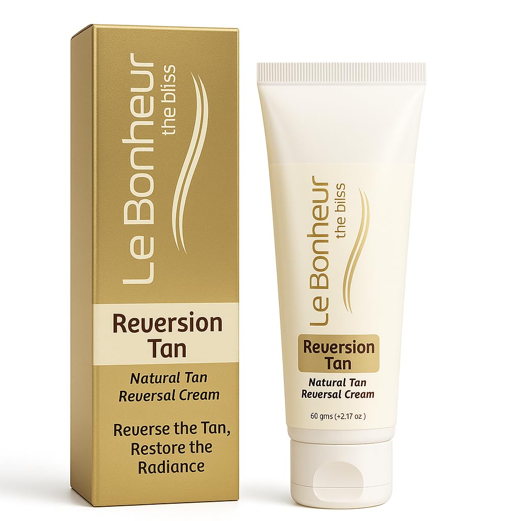 Le Bonheur Reversion Tan | DeTan Cream for Face & Body | Tan Removal & Brightening Cream | For Dull, Sun-Damaged Skin | Safe Formula - NO Hydrogen Peroxide (NO Bleach) | For Men & Women– 60g