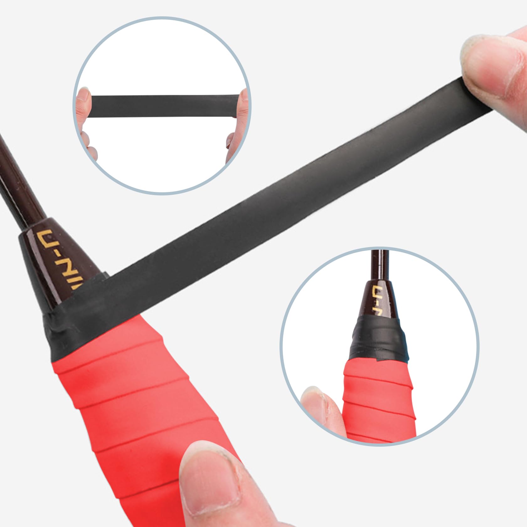 6 Stück Tennis Griffband Selbstklebend, Griffband Tennisschläger, Anti-Rutsch Badminton Griffband Saugfähig Griffband Badmintonschläger für Tennisschläger Badminton Squash Schläger