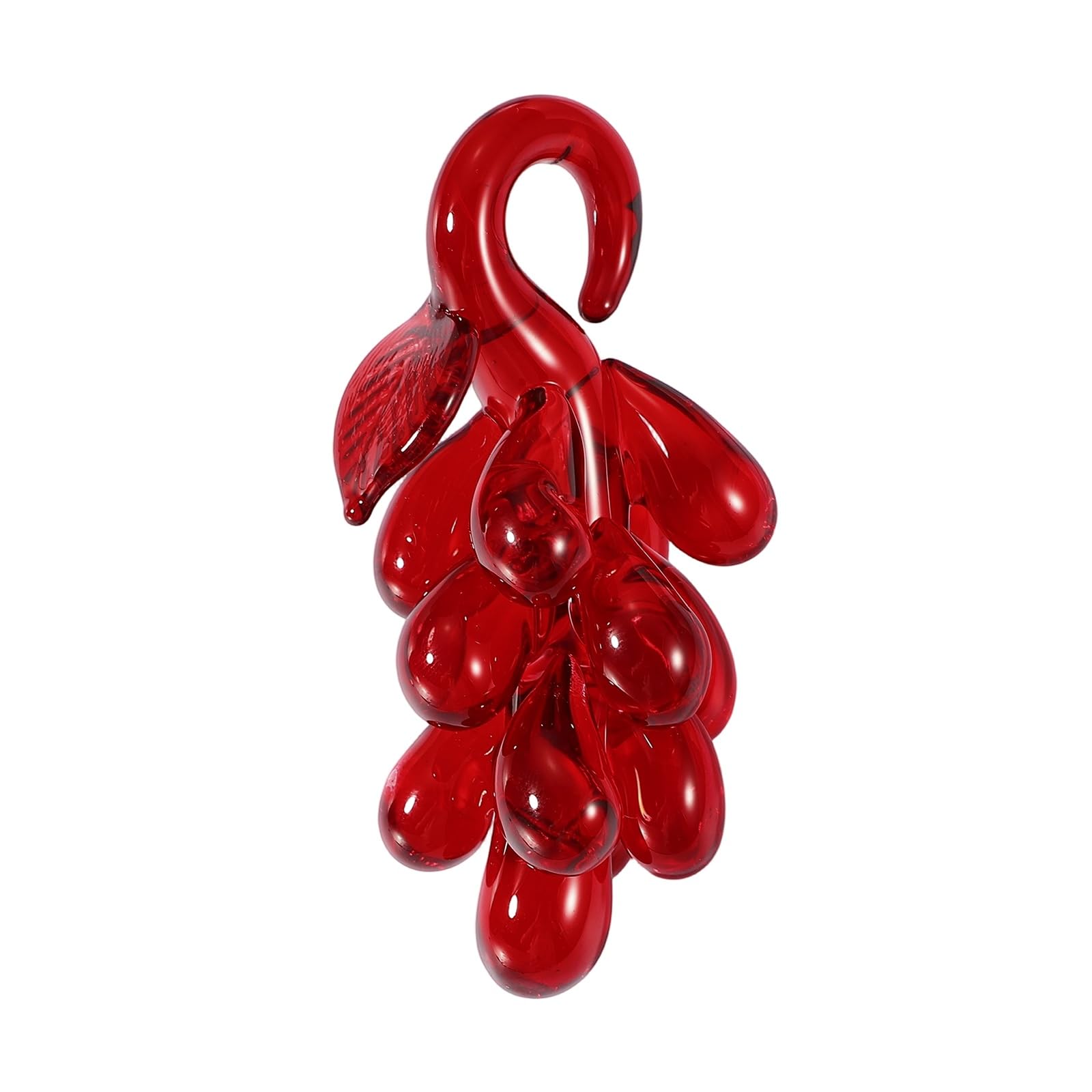 Figurine de raisin en verre soufflé à la main 8,5 cm rouge luxueuse