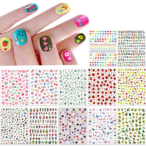 New 12 Large Sheets of Cute Nail St…