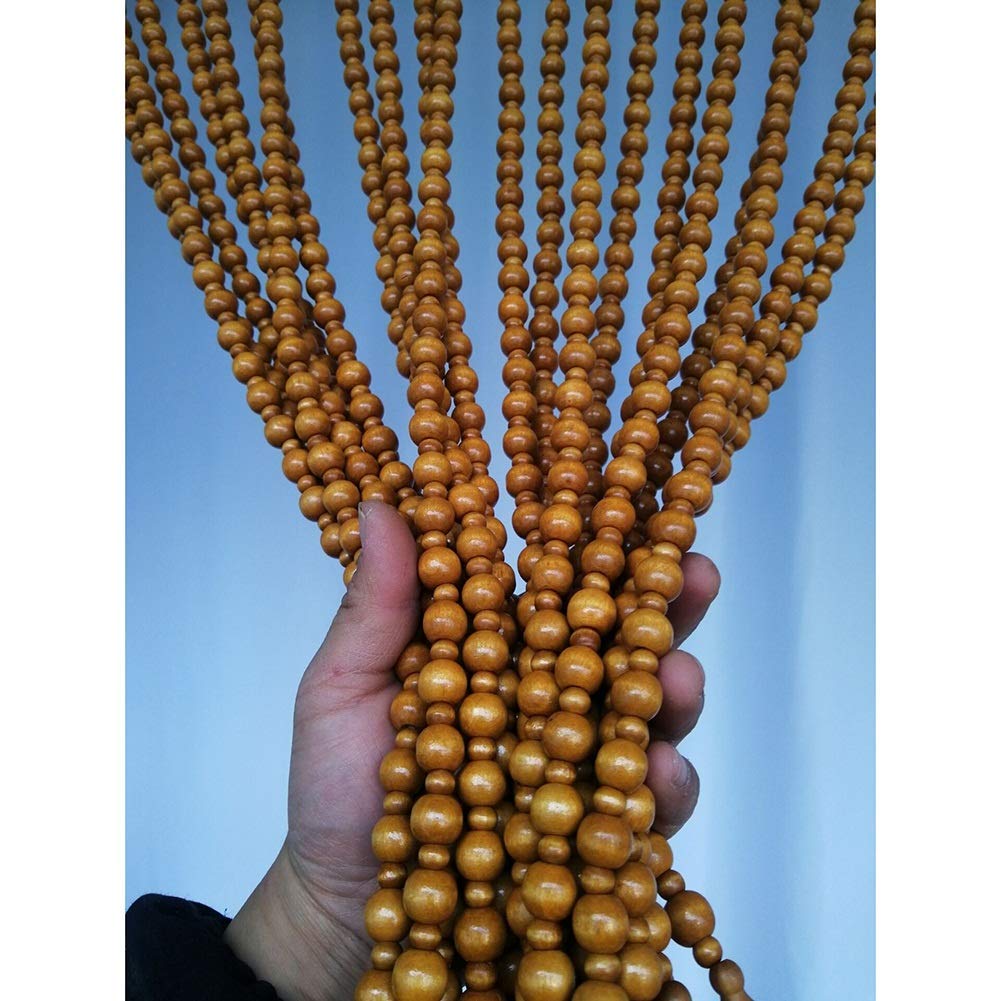 Rideau en perles de bois pour séparer les pièces sans perdre de lumière