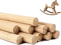 Vista 10 de Varillas de Madera de 1/2 x 48 Pulgadas 50 PCS Palos de Madera Varillas de Espiga de Madera - Palos de Bambú Sin Terminar - para Manualidades
