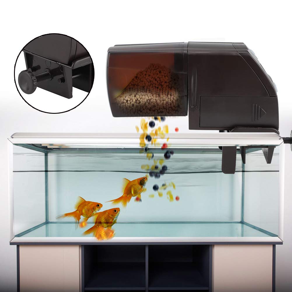 Intelligenter Elektrischer Futterautomat für Aquarien mit LCD-Display für Aquarientiere, 2 X AA-Batterien, ABS