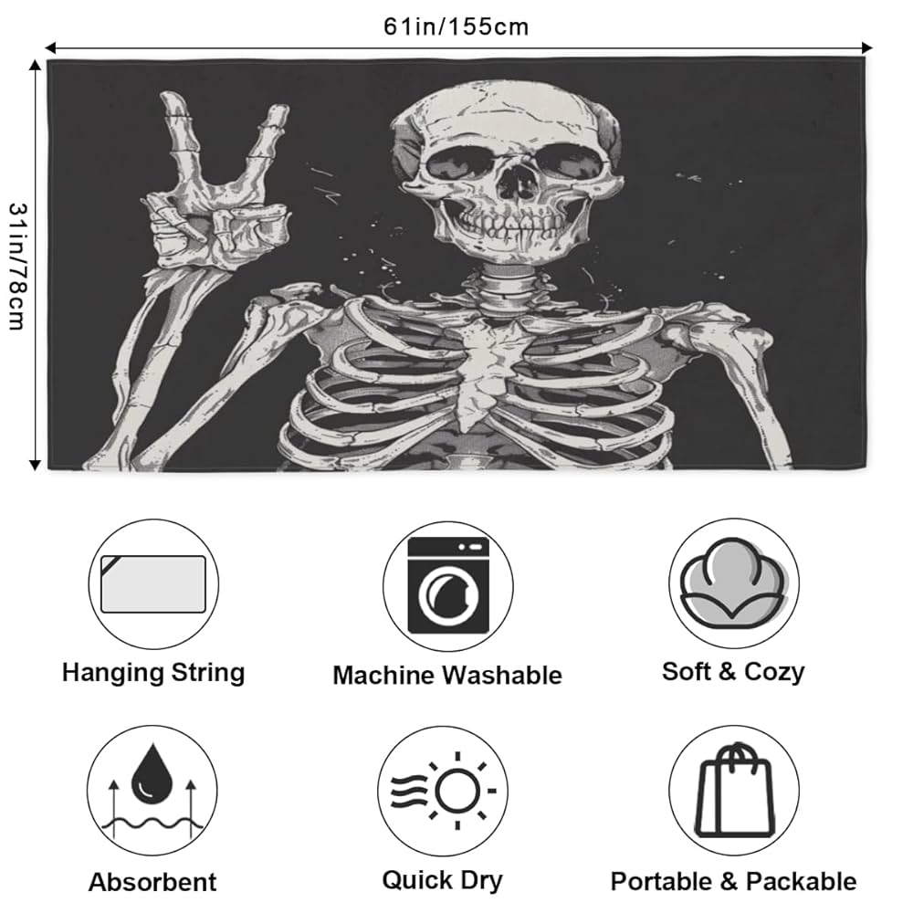 Amazon.com: YPPAHHHH Funny Skull Beach Towel Oversized Quick