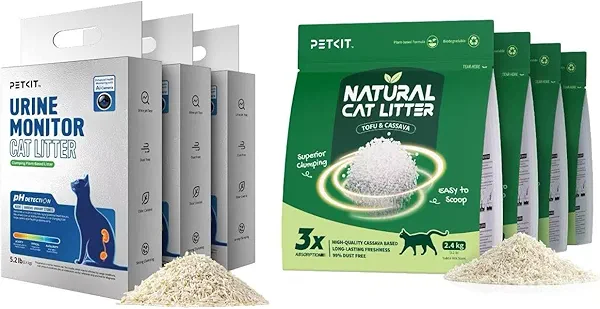 PETKIT 2025 New Urine Monitor Litter 3 Bags & Plant Tofu Mixed Litter 4 Bags
