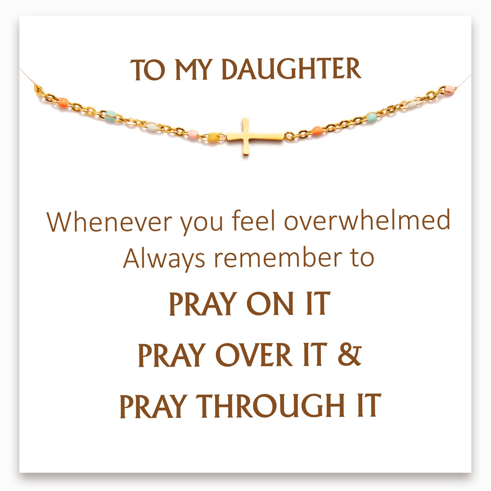 STORYJEWELLERY Daughter Bracelet, Daughter Gifts, Bracelet for Moms and Daughters, Daughters Birthday Gifts from Mom, Graduation Presents, Inspirational Jewelry