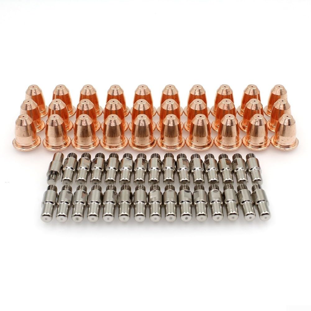 Kit de corte por plasma 60 piezas para linterna S45 - Boquilla PD0116-08 y electrodo PR0110 Juego de piezas de repuesto compatible con máquinas 91814 95136