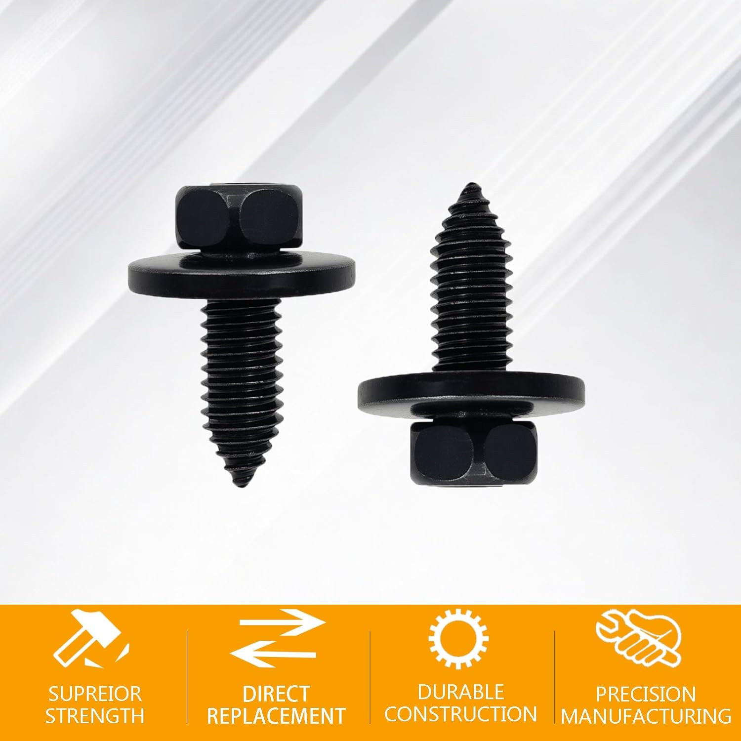 25 PCS Indented Hex Head Sems Body Bolts Hood Hinge to Sheet Metal Bolts 3/8"-16 X 1 for GM 3986997 Metal Fasteners Automotive Body Screws Fender Bolt. (3/8"-16 X 1)